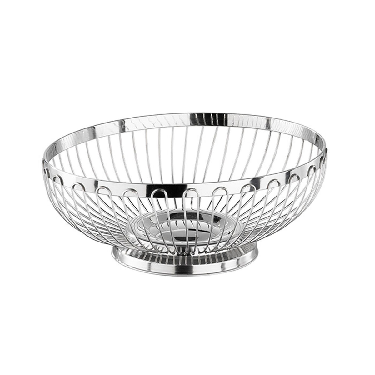APS Brot- und Obstkorb VIRON, Edelstahl 20.5x20.5x20.5x8.5 cm (LxBxØxH); silber; rund