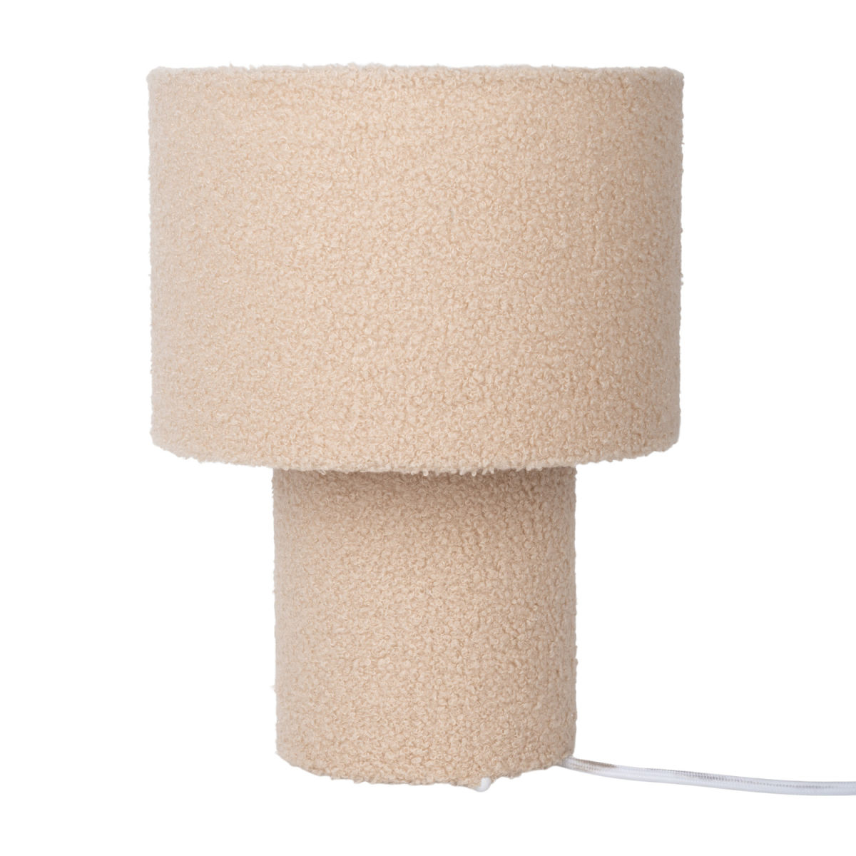 NÄVE Leuchten Tischleuchte FLUFFY 23x23x23x31 cm (LxBxØxH); beige; Gestell beige