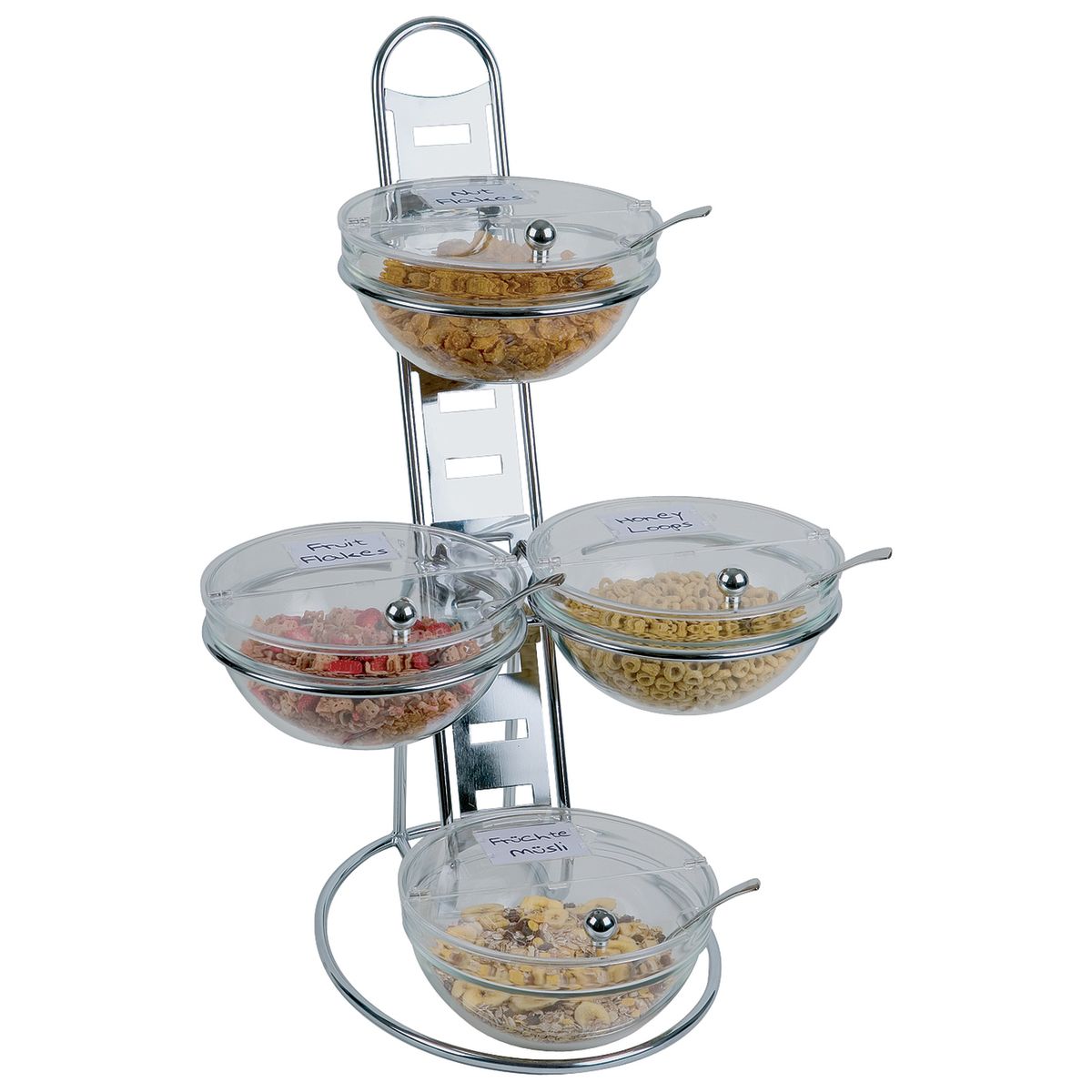 APS Buffetleiter BIG, 4 Schalen 45x49x23x66.5 cm (LxBxØxH); silber; rund