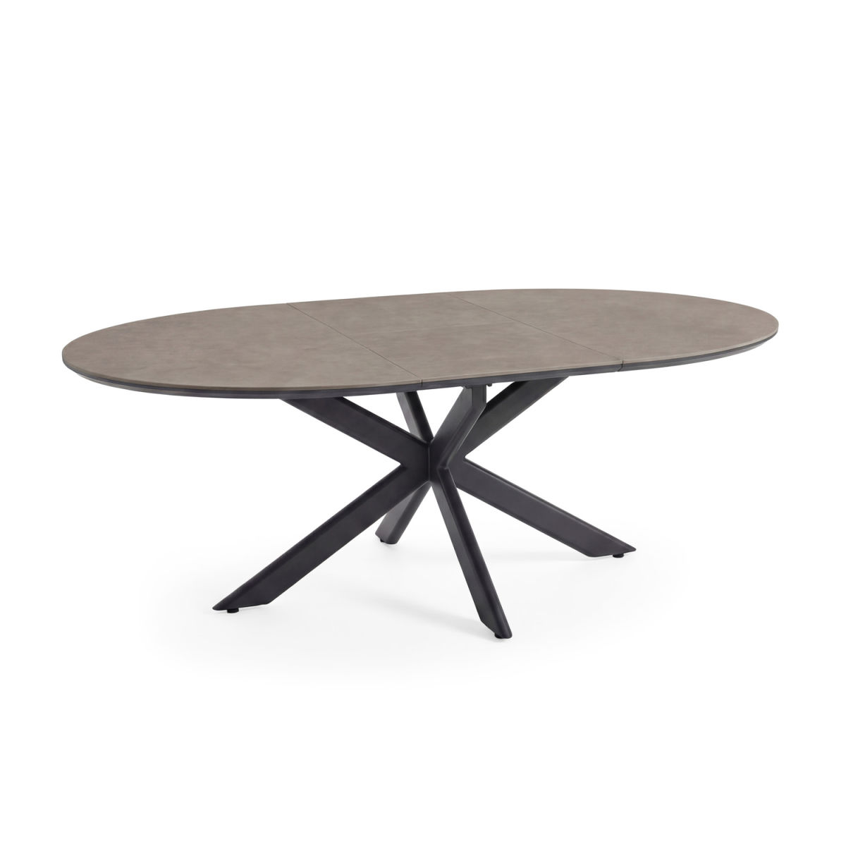 Tavolo Fellow da esterno allungabile 145/200x145x75 cm Barths; 145x200x75 cm (LxLxH); Piano tavolo marrone/grigio, struttura nero