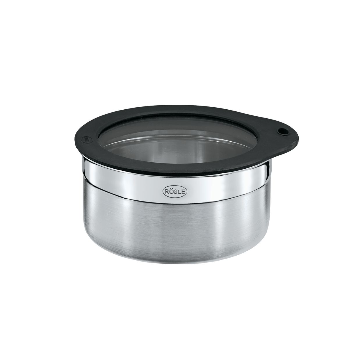 RÖSLE Dose mit Frischhaltedeckel 0.007 l, 14x13.5x6 cm (LxBxH); schwarz