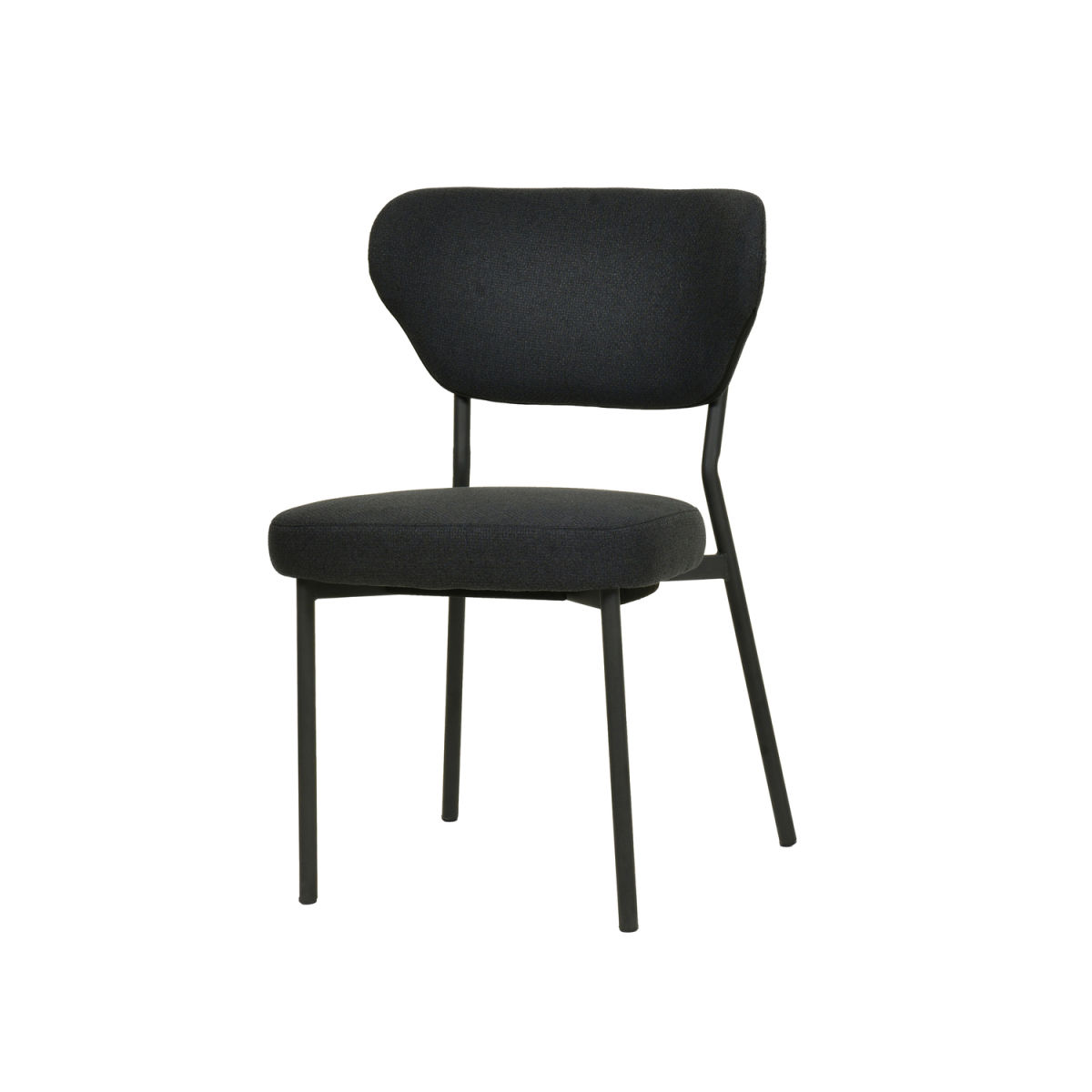Feros Stapelstuhl Duko mit Bezug 52x54x82 cm (BxTxH); schwarz; 2 Stück / Pack