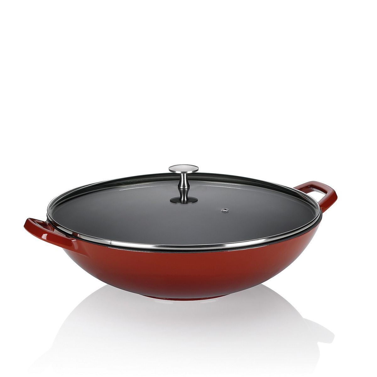 Kela 11947 Calido Wok Fonte &Eacute;maill&eacute;e Rouge Diam&egrave;tre 36 cm 4 L
