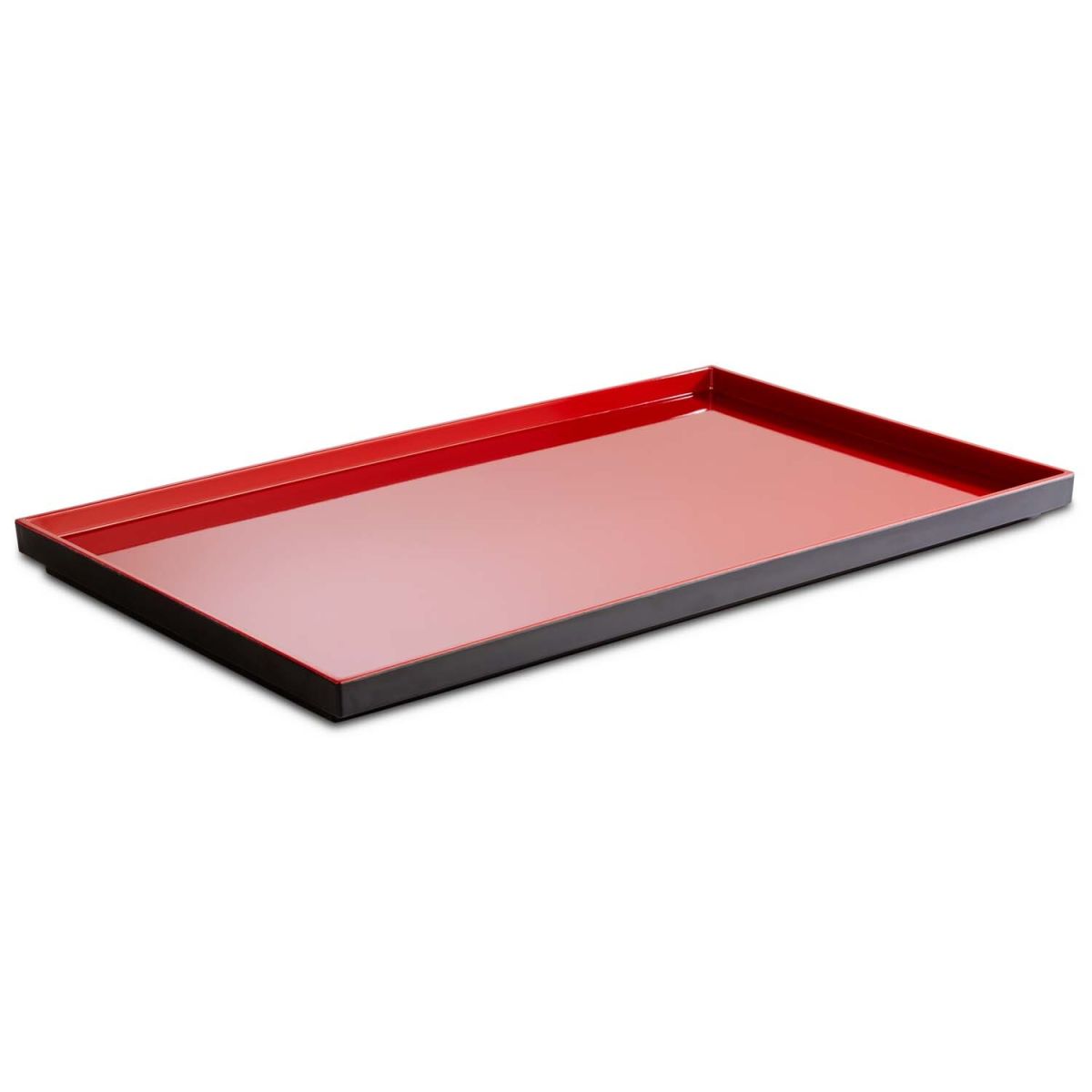 APS GN 1/3 Tablett ASIA PLUS, Melamin GN 1/1, 53x32.5x3 cm (LxBxH); schwarz/rot; rechteckig
