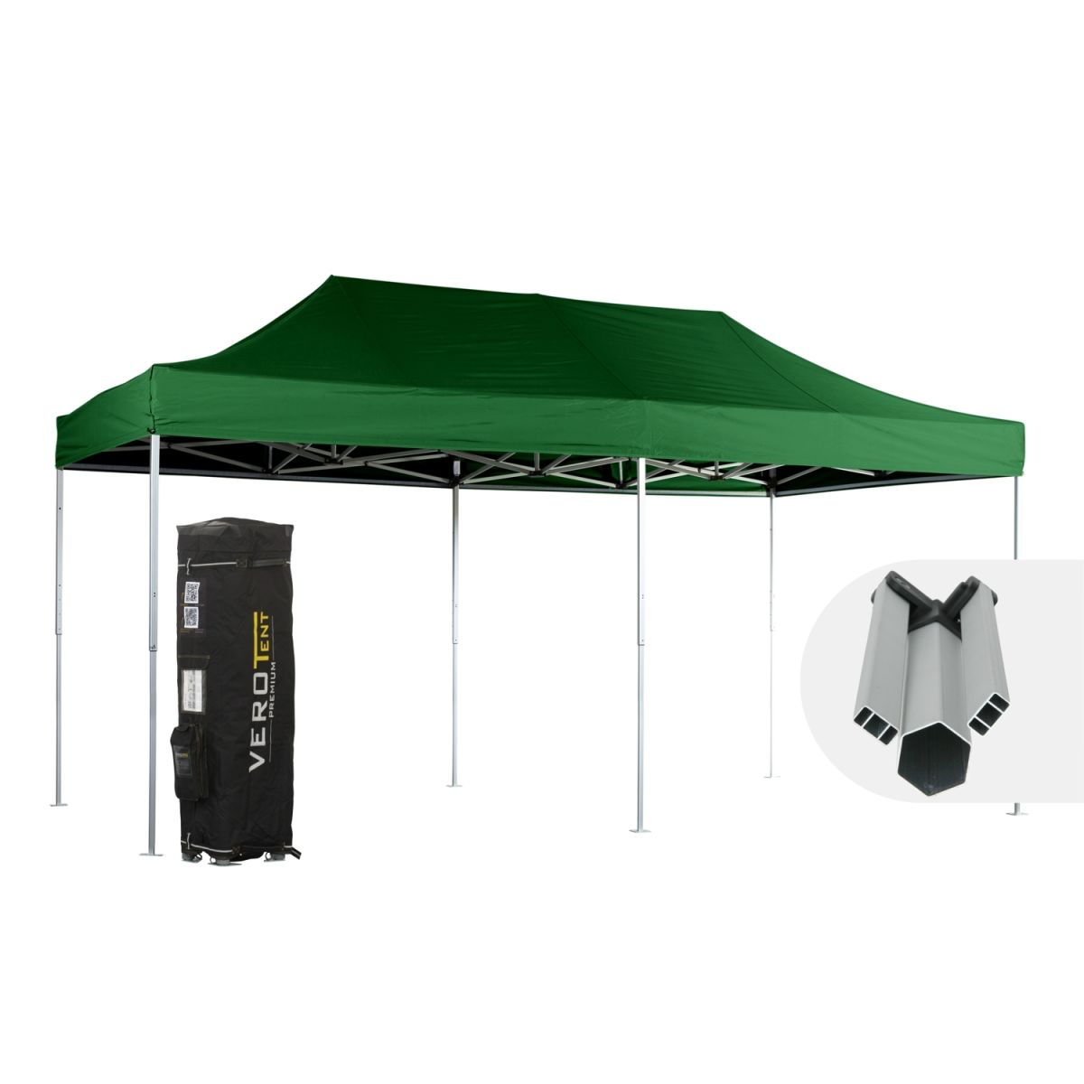 VeroTENT VeroTENT Faltpavillon 3x6m Starter mit Dach 300x600x330 cm (LxBxH); grün