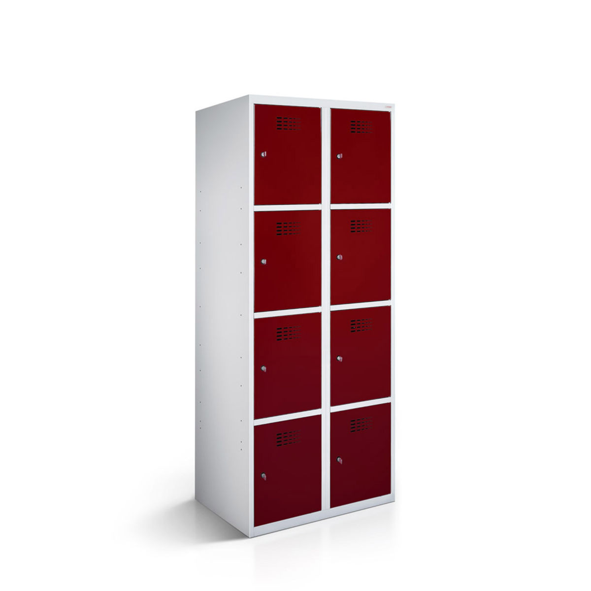 rotstahl Fächerschrank 8 Fächer mit lichtgrauem Korpus 60x50x180 cm (BxTxH); bordeaux