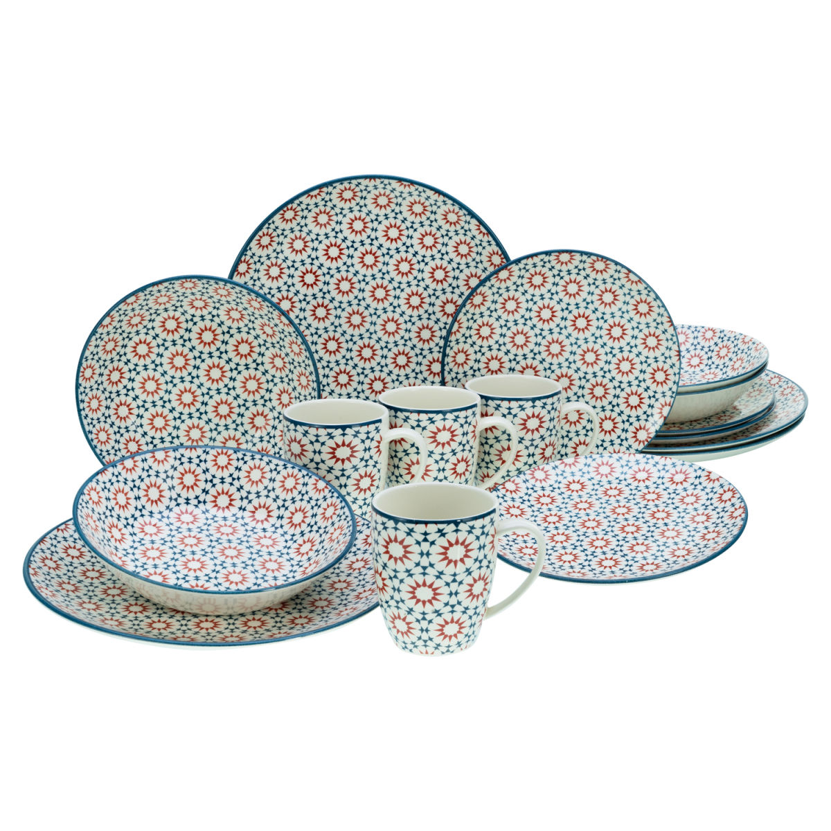 Stella - Servizio combinato da 16 pezzi CreaTable; multicolore