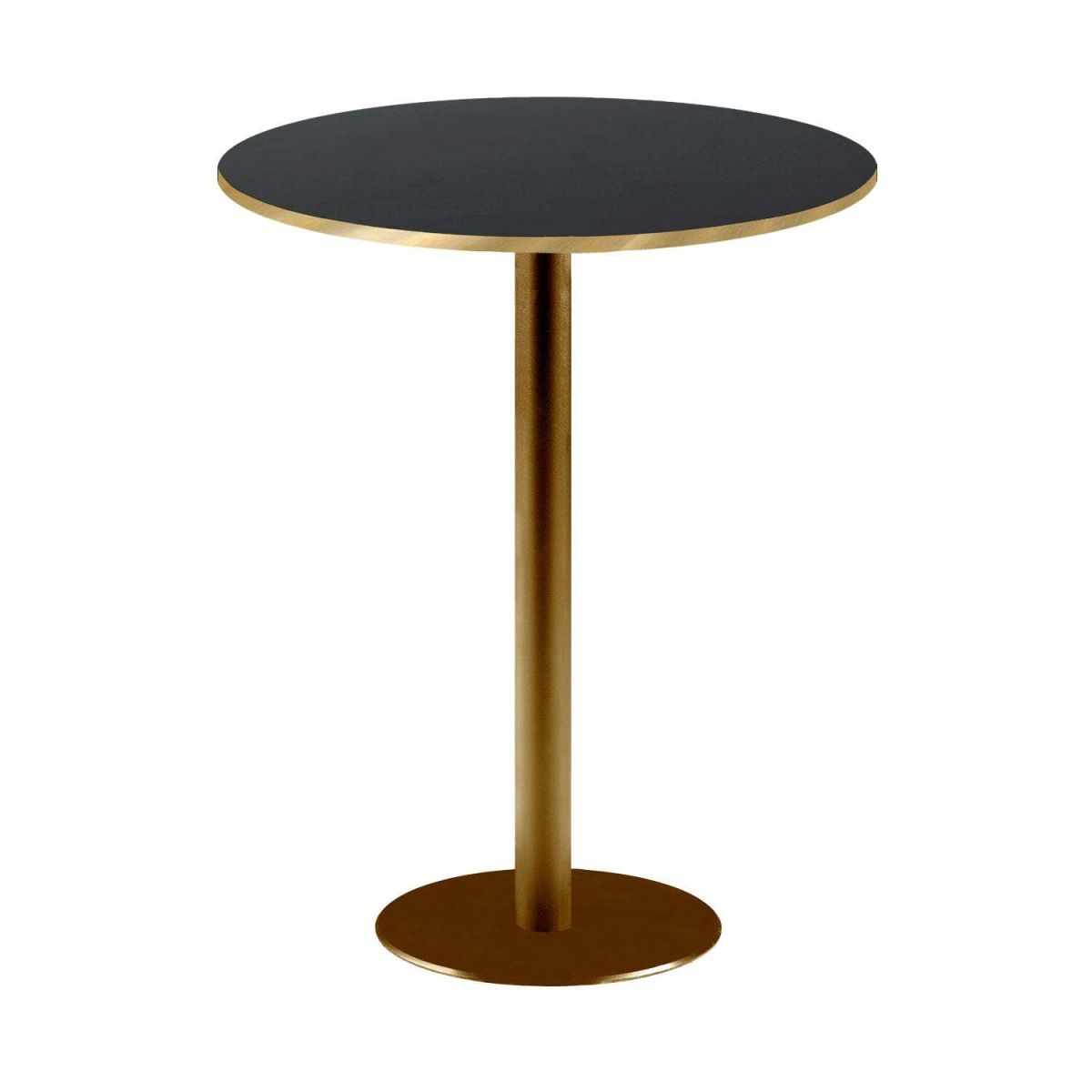 RestooTab Stehtisch Rome rund Gestell goldmetallic - Kanten messingfarben 113x60 cm (HxØ); Platte schwarz/messing, Gestell messing; rund