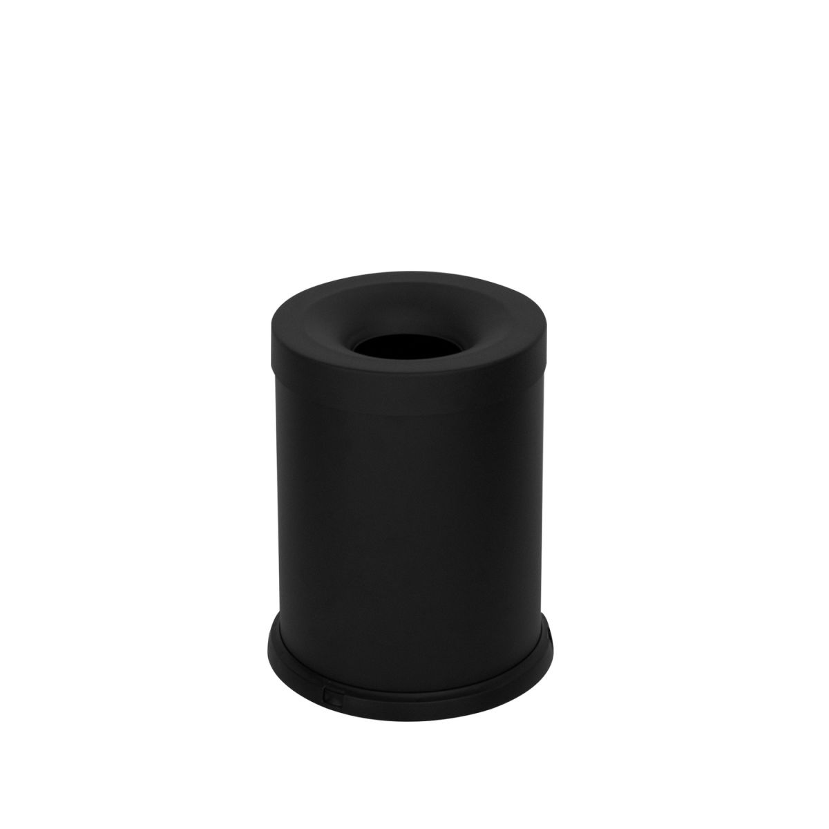 STIL CASA Stil Casa selbstlöschender Abfalleimer, Stahl lackiert, bodenschonender Kunststoffbodenrand 15 l, 27.7x27.7x25x34 cm (LxBxØxH); schwarz