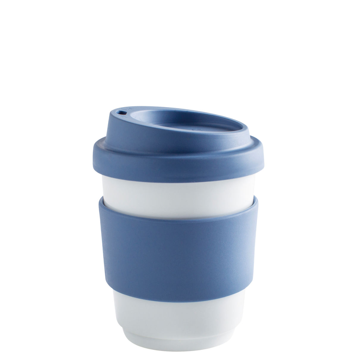 Kahla Becher + Trinkdeckel + Banderole fillit 270 ml, 8x9.5 cm (ØxH); rauchblau; rund
