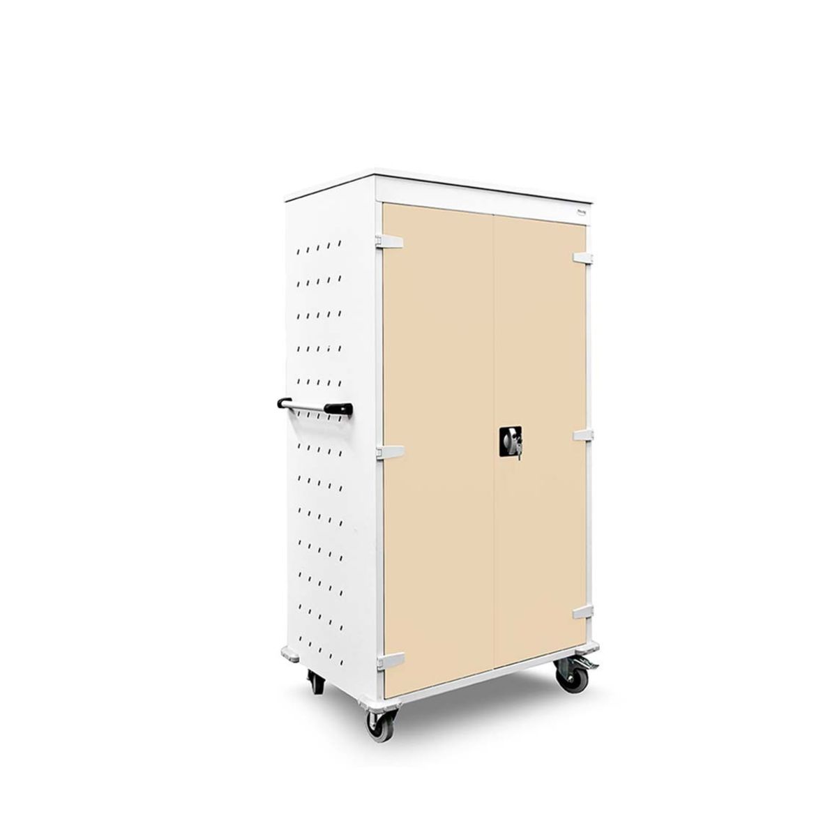 rotstahl Laptopwagen 26 Fächer mit lichtgrauem Korpus 92x154 cm (BxH); elfenbein