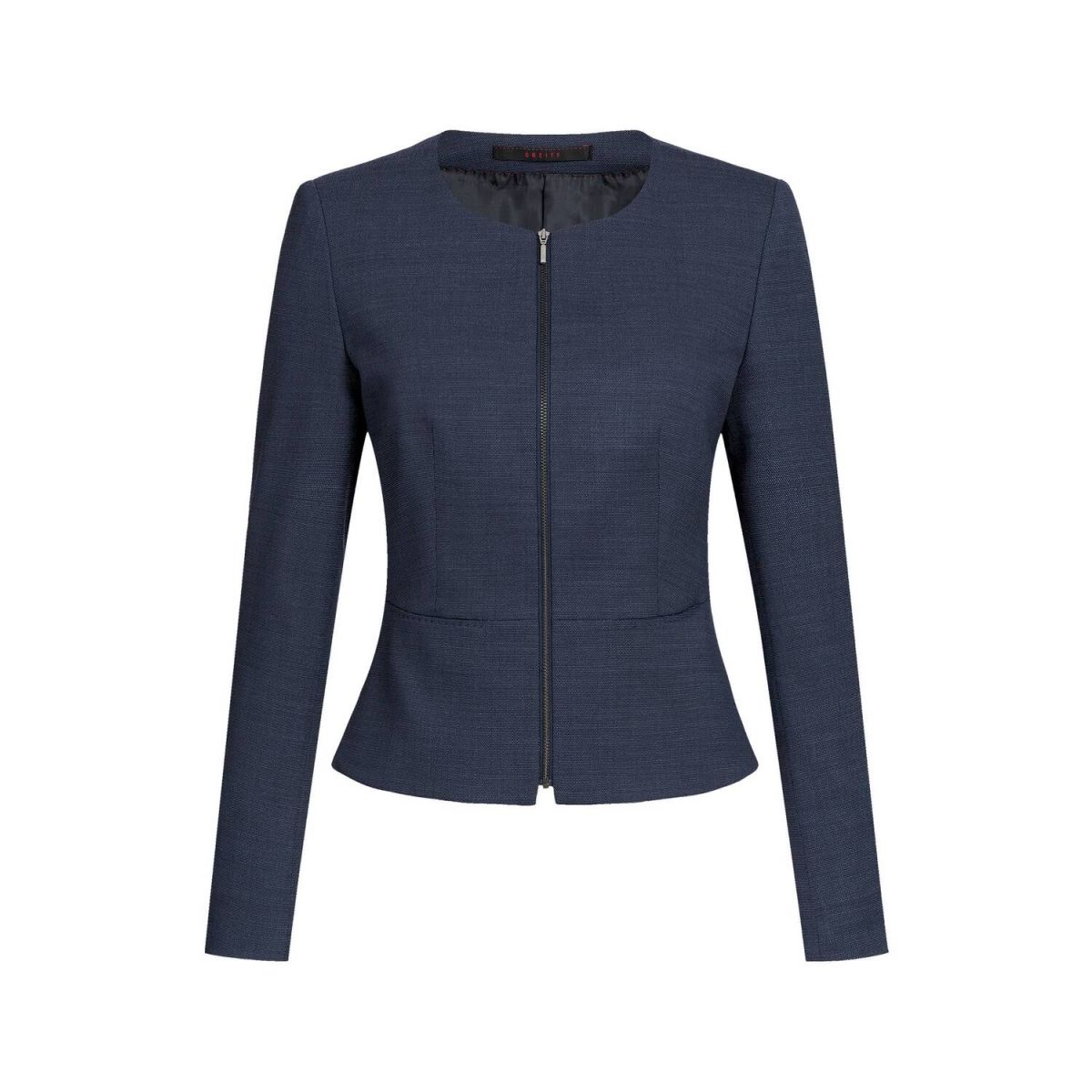 GREIFF Damen-Kurzblazer SF Modern 37.5 Pinpoint mit Reißverschluss Kleidergröße 40; dunkelblau