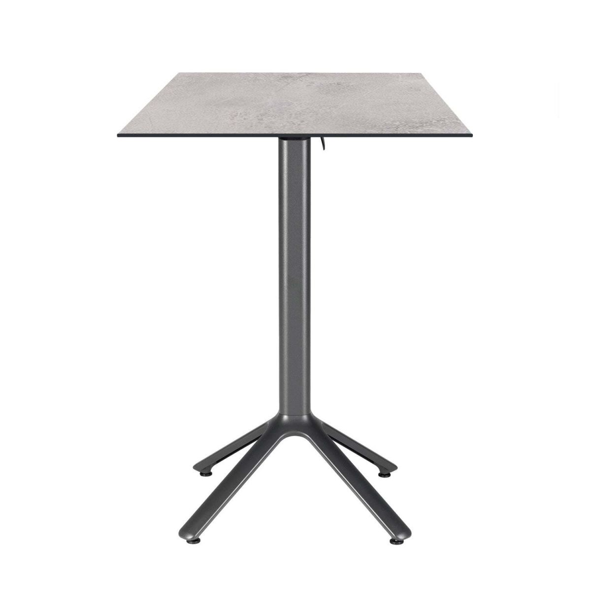 Tavolo alto pieghevole Nemo da esterno 60x60 RestooTab; 60x60x110 cm (LxLxH); Piano tavolo grigio chiaro, struttura grigio scuro; quadrata
