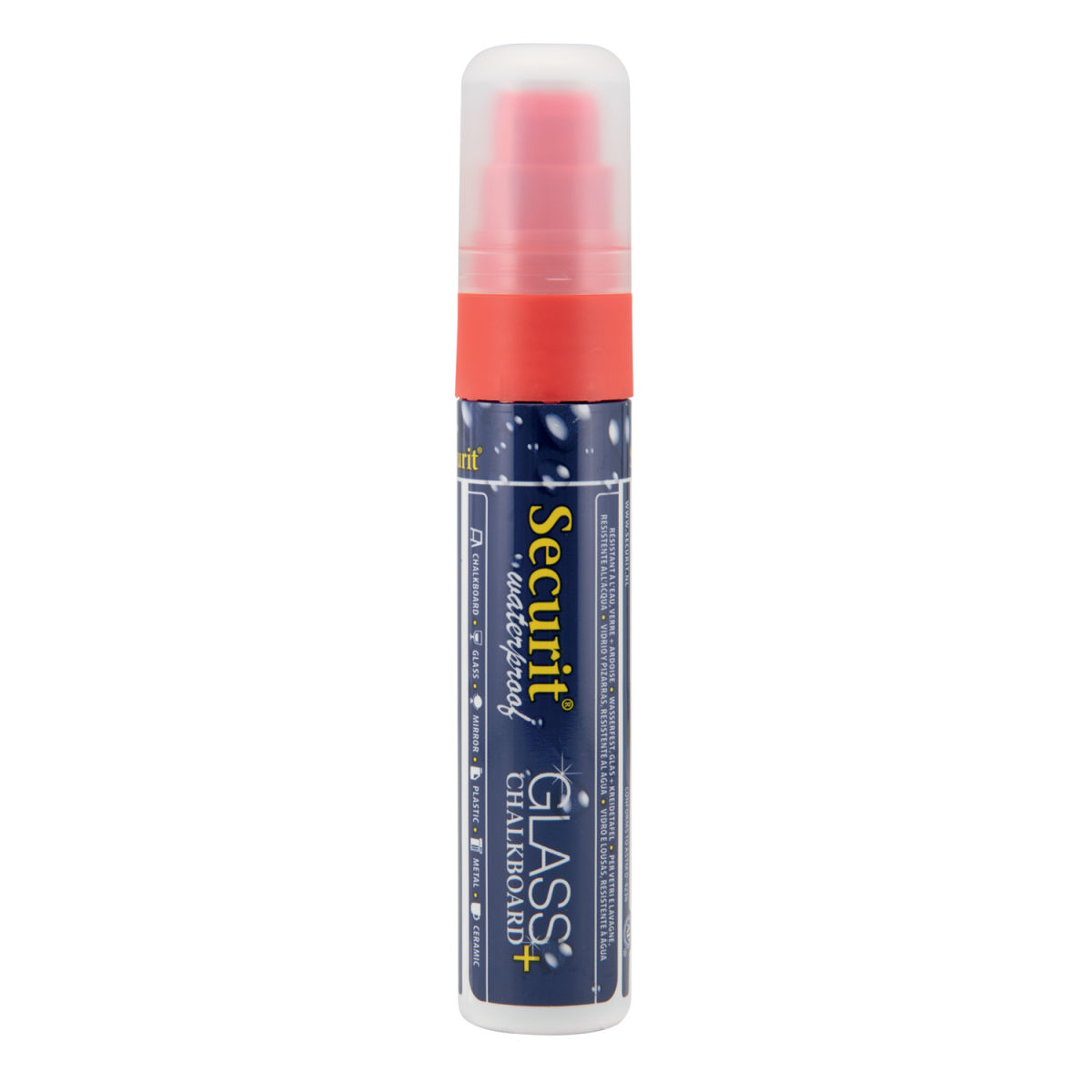 Pennarello a gesso liquido Waterproof Punta rettangolare 7-15mm Securit; 2.5 cm (L), lunghezza carattere 25 mm; rosso
