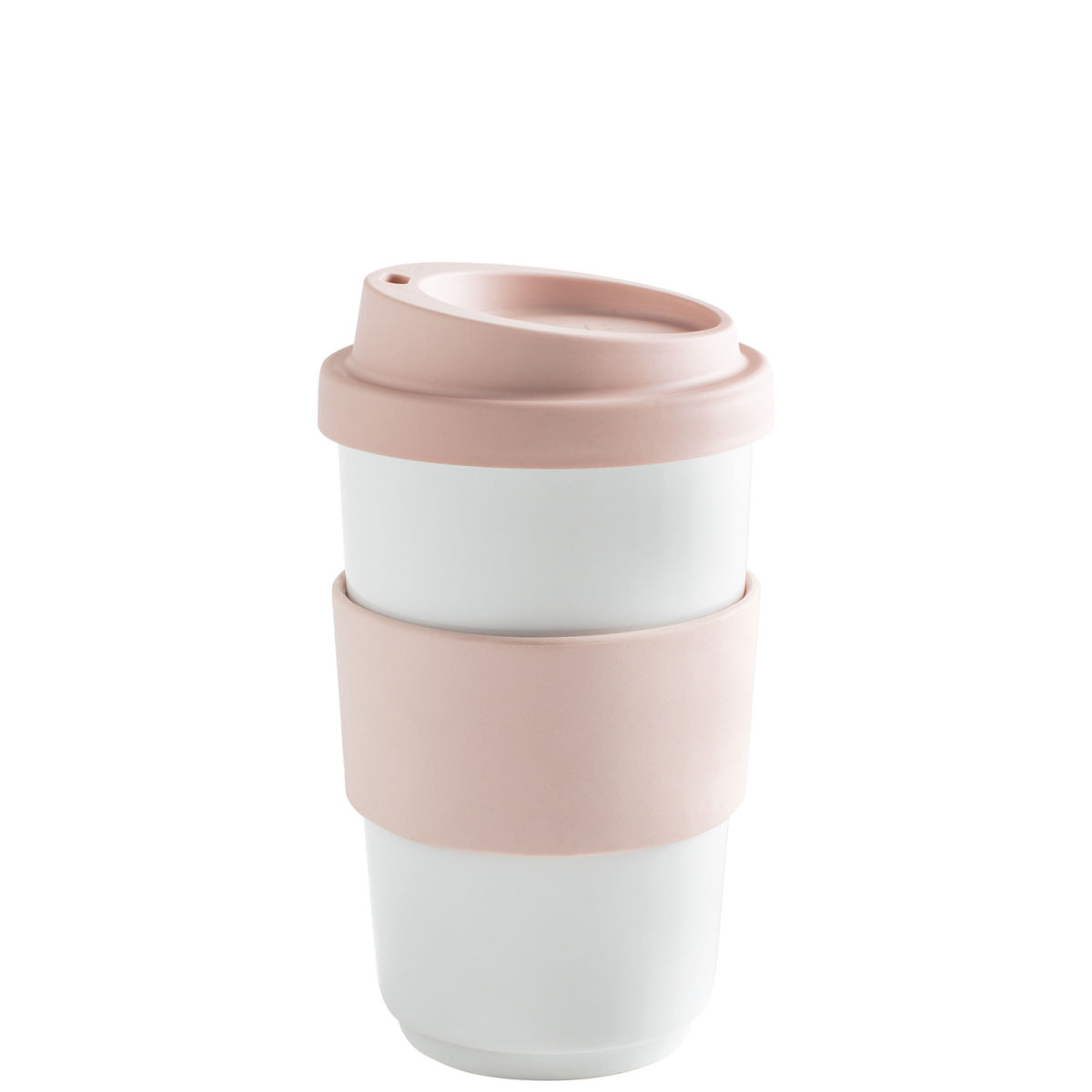 Kahla Becher + Trinkdeckel + Banderole fillit 400 ml, 8x13 cm (ØxH); rosé; rund