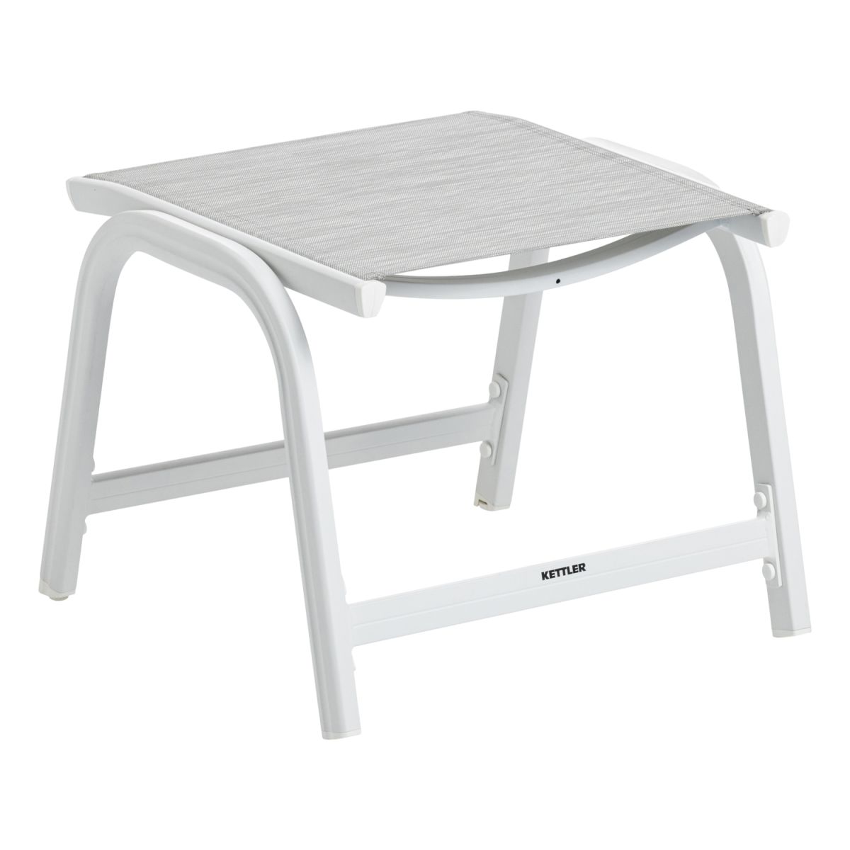 KETTLER Hocker BASIC PLUS; 54x55x55x44 cm (BxTxLxH); Sitz hellgrau, Gestell weiß