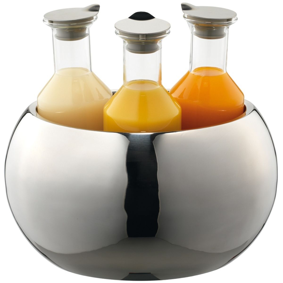 Frilich Getränke-Set Triplet Kunststoff, Edelstahl poliert 4-teilig 3.6 l, 32x33 cm (ØxH); silber/transparent