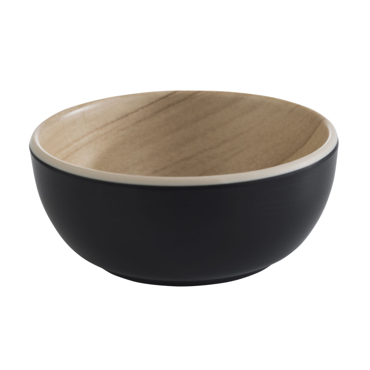 APS Schale FRIDA, Melamin, rund 100 ml, 8.5x8.5x8.5x3.5 cm (LxBxØxH); beige/schwarz; rund