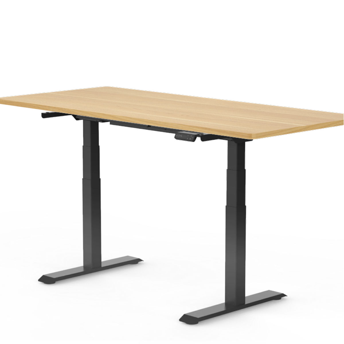 FlexiSpot Höhenverstellbarer Schreibtisch Stahlrahmen; 166.9x85.8x6.2 cm (LxBxH); ahorn/schwarz; rechteckig
