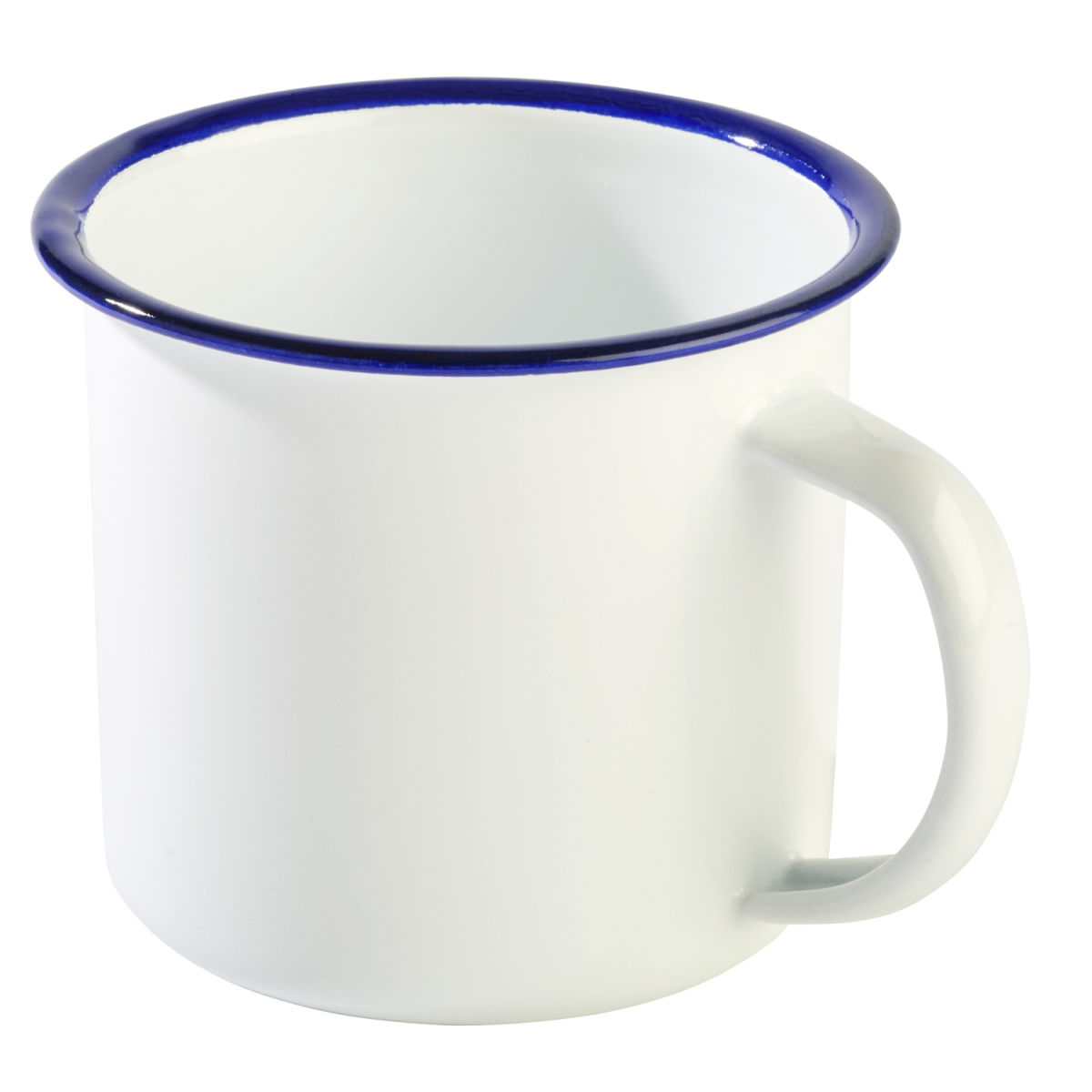 APS Henkelbecher ENAMELWARE, emailliertes Stahlblech 350 ml, 9x8 cm (ØxH); weiß; rund