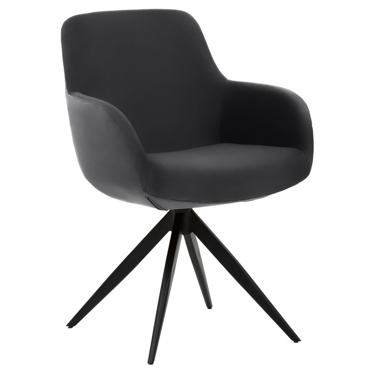 Mayer Sitzmöbel Sessel, drehbar, mit weichem Mikrofaser-Bezug in Lederoptik 60x61x85 cm (BxTxH); Sitz anthrazit, Gestell schwarz