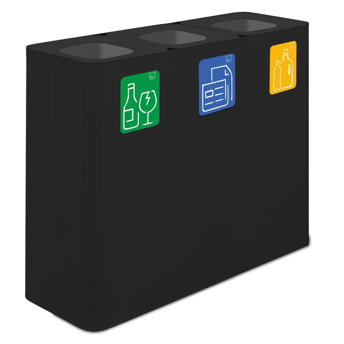 Contenitori raccolta differenziata per esterno Pure 180 l STIL CASA; 18000ml, 91x31x80.3 cm (LxLxH); nero