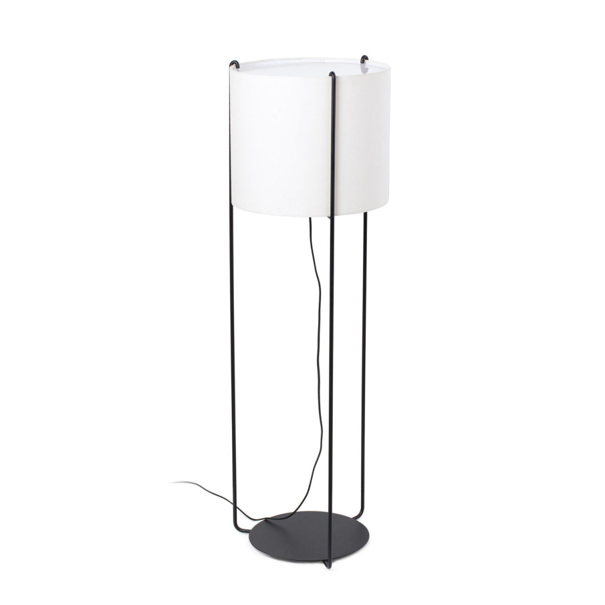 FARO Barcelona DRUM Stehleuchte schwarz/beige 120 cm (H); weiß