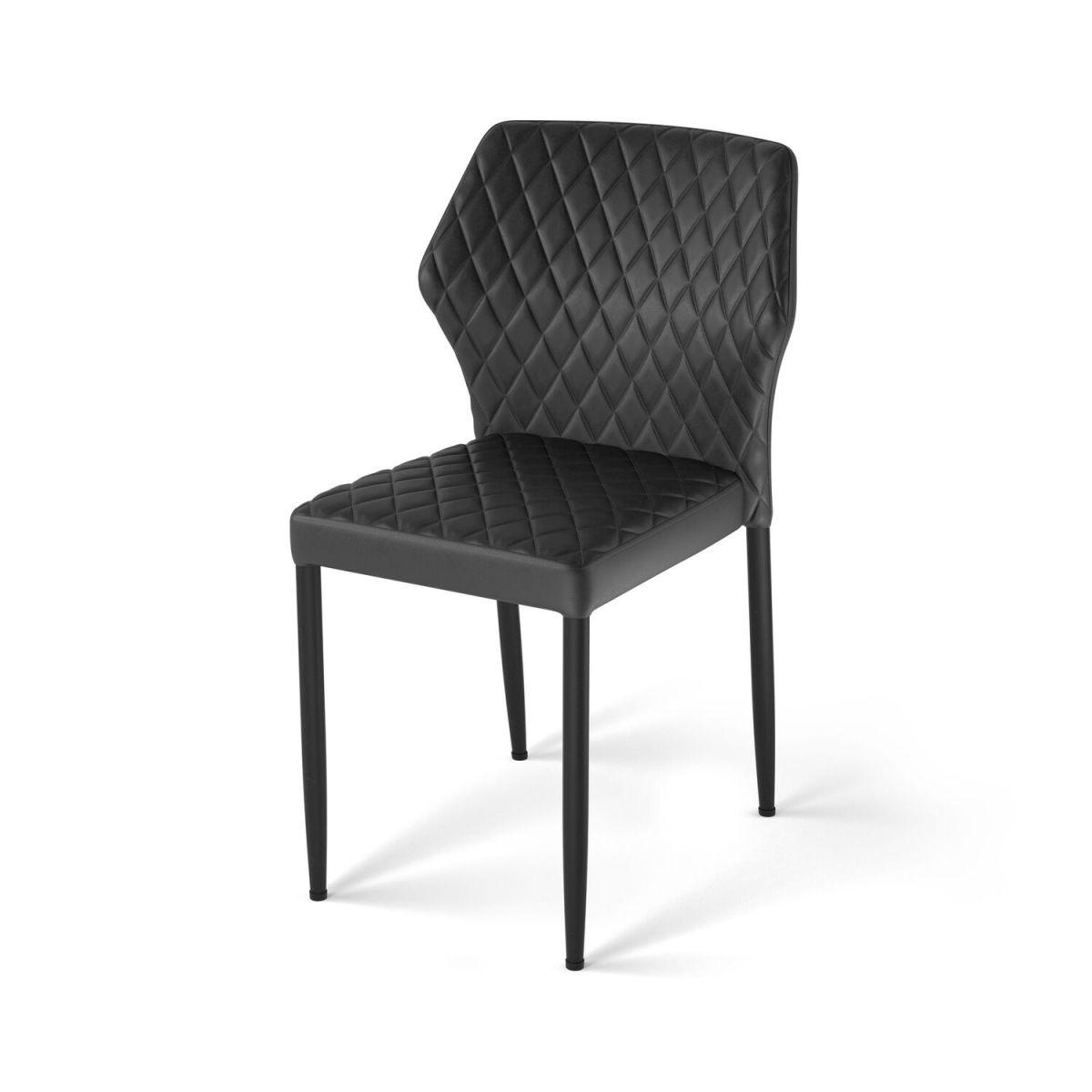 Feros Louis Stapelstuhl, kunstleder gepolstert, feuerhemmend, 49x57,5x81,5cm (BxTxH) 49x57.5x81.5 cm (BxTxH); schwarz; 4 Stück / Pack