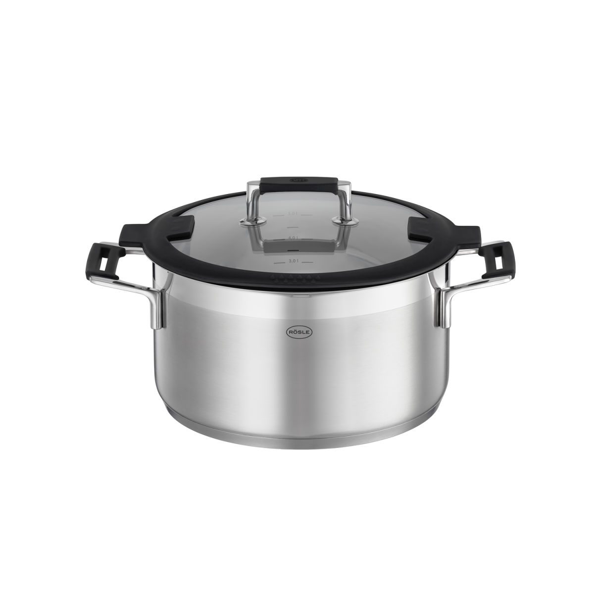 RÖSLE Kochtopf 16 cm Silence Pro 30.5x21.5x17 cm (LxBxH); silber/schwarz