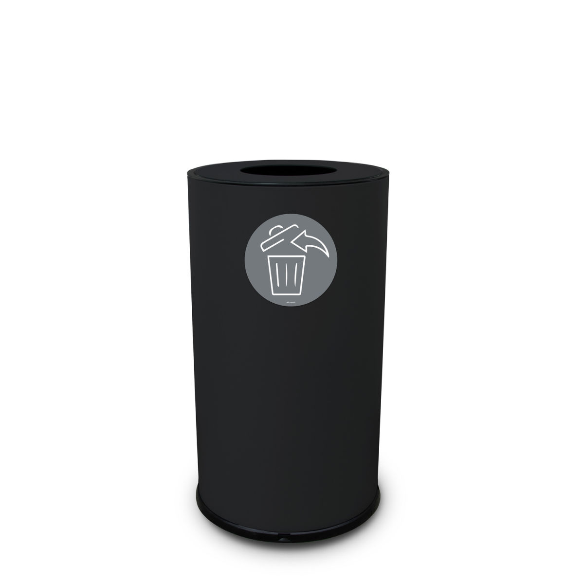 STIL CASA Stil Casa Einweg-Abfalleimer, Ø 35 x H. 50 cm, Stahl lackiert, magnetisches Piktogramm, 50 Liter, schwarz. 50 l, 35x35x72 cm (LxBxH); schwarz