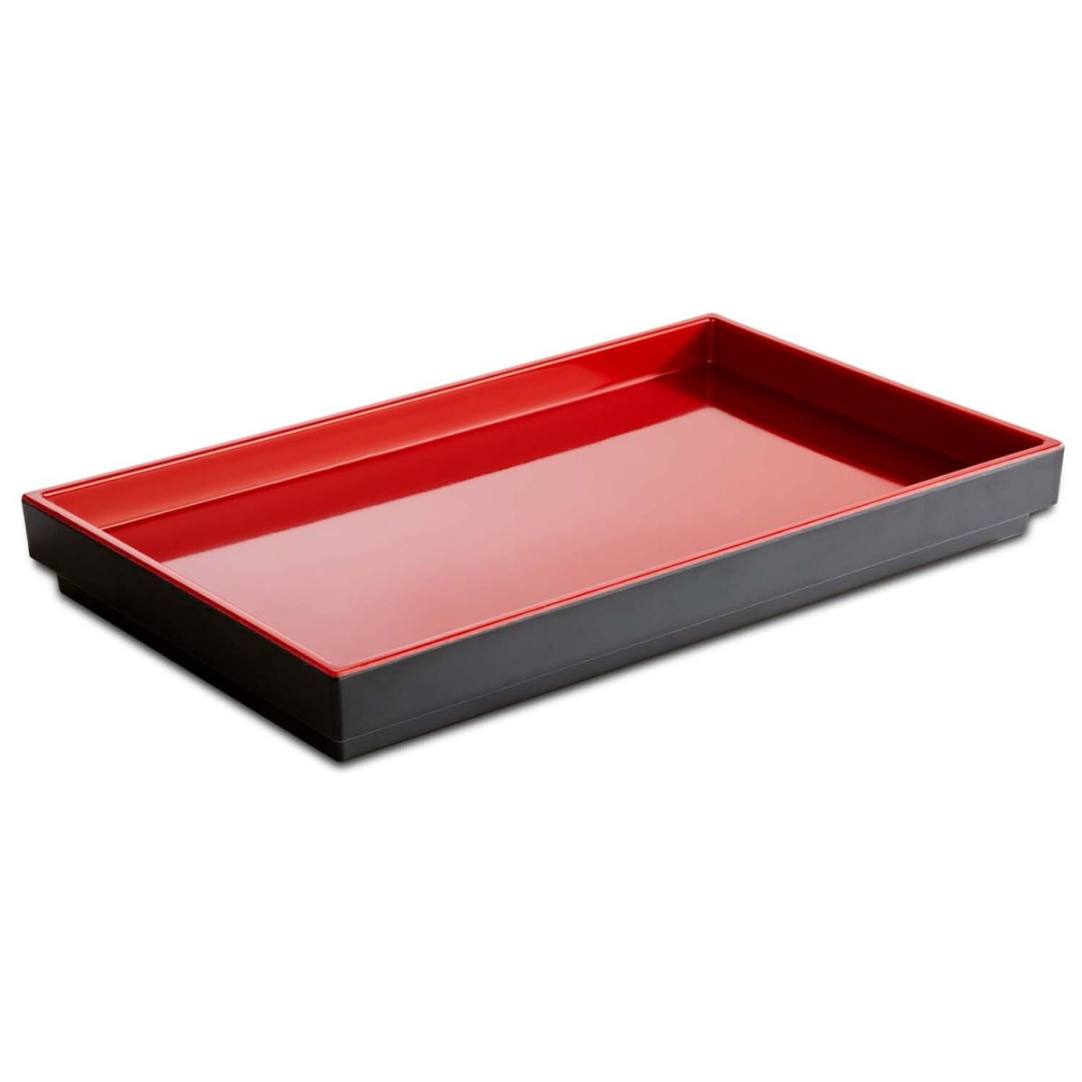 APS GN 1/3 Tablett ASIA PLUS, Melamin GN 1/4, 26.5x16.2x3 cm (LxBxH); schwarz/rot; rechteckig