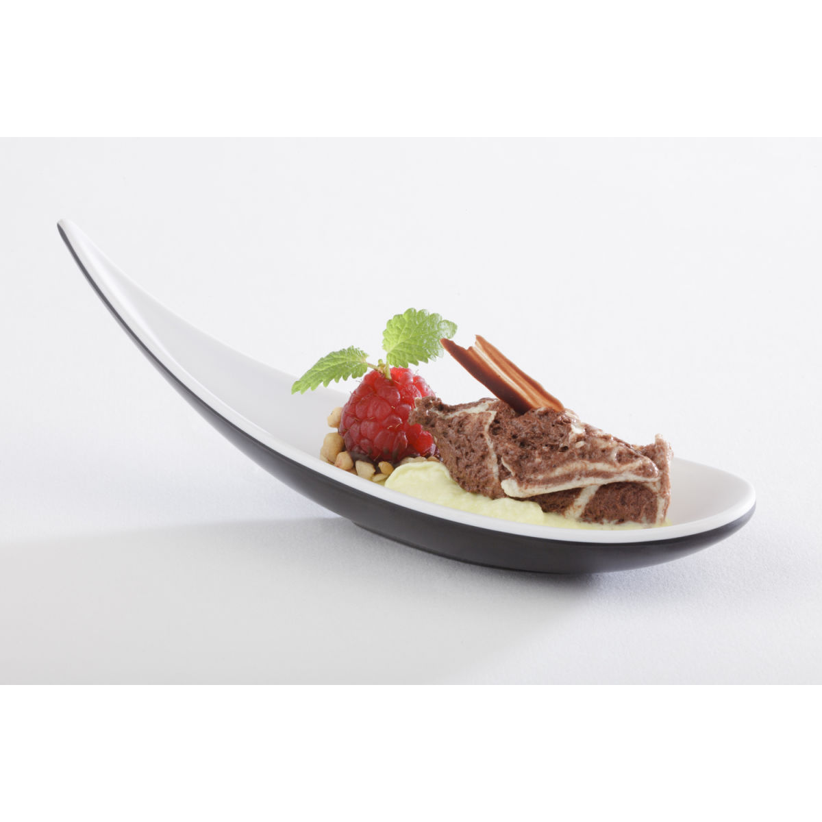 APS Fingerfoodlöffel HALFTONE, Melamin 14.5 cm (L); schwarz/weiß; 12 Stück / Pack