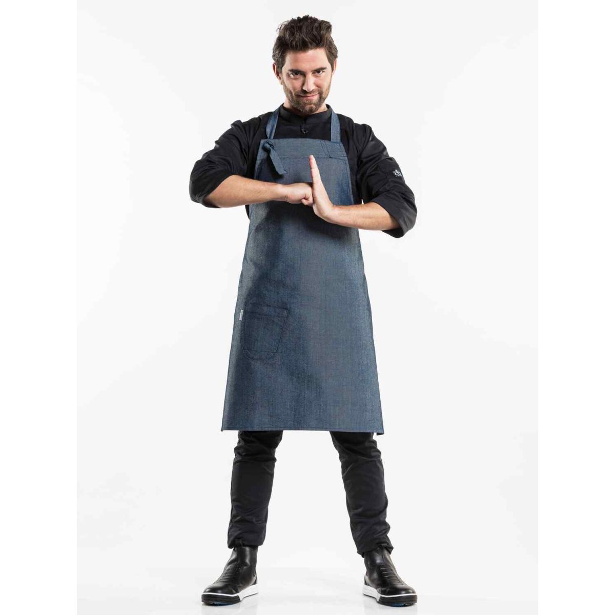 Chaud Devant Latzschürze Bujutsu Petrol W75 – L90 90x75 cm (LxB); dunkelblau