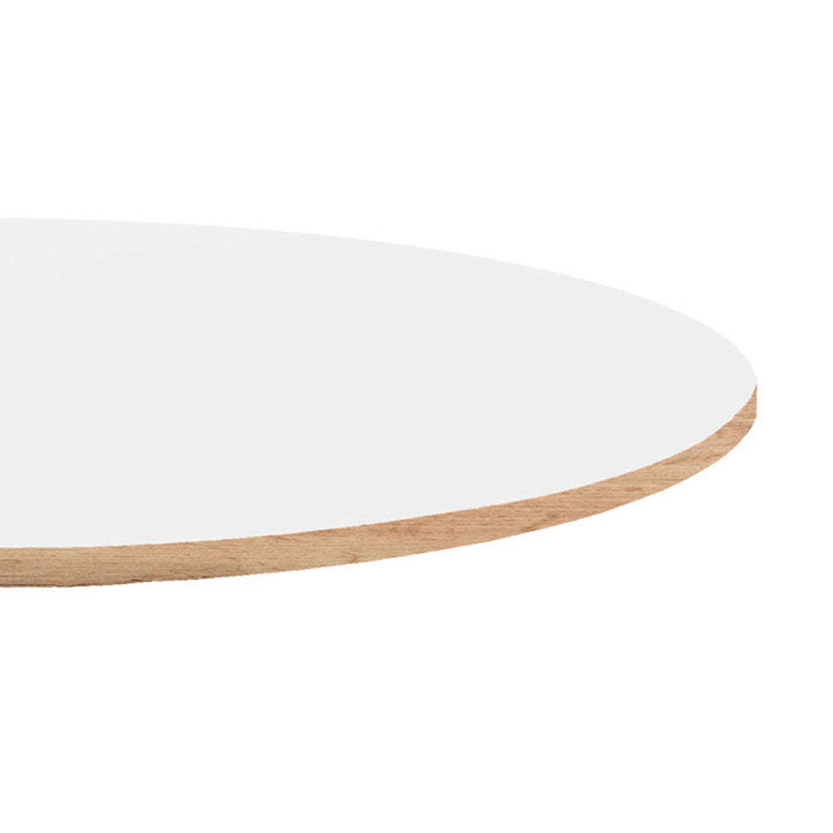 Piano tavolo rotondo, bordi effetto legno RestooTab; 70x70 cm (LxL); bianco; rotonda