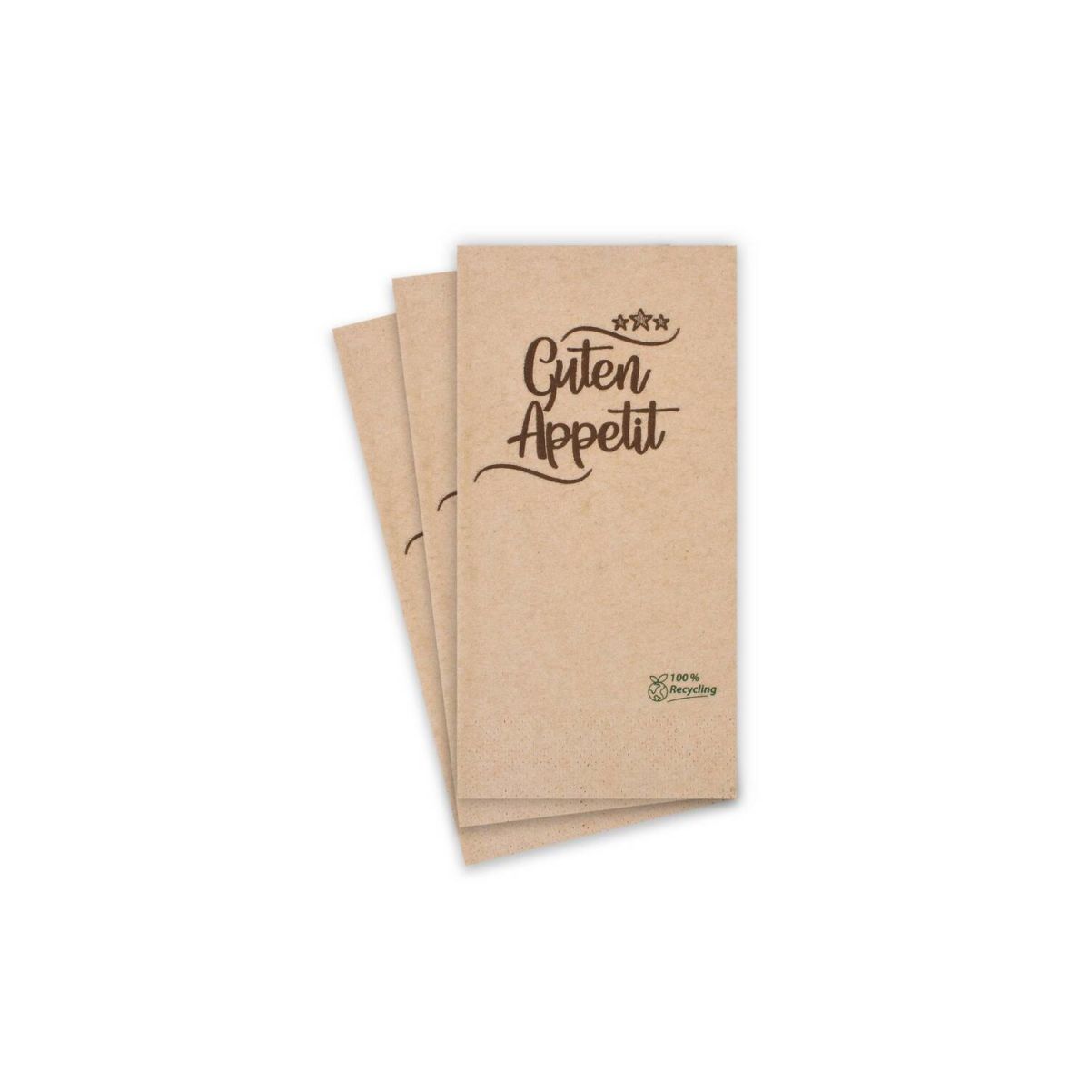 Plock Funny Motivserviette, Guten Appetit, 33x33cm, 2-lagig, 1/8 Buchfalz, 100% Recycling, braun, 2.000 Stück. 33x33 cm (BxL); braun; 2000 Stück / Pack