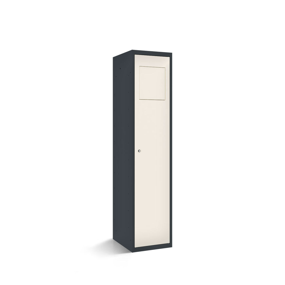 rotstahl Wäschesammelschrank mit Einwurfklappe mit anthrazitgrauem Korpus 40x50x180 cm (BxTxH); weiß