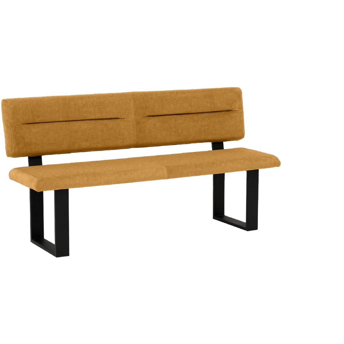 Mayer Sitzmöbel Sitzbank 4133 140x60x91 cm (BxTxH); Sitz senf, Gestell schwarz