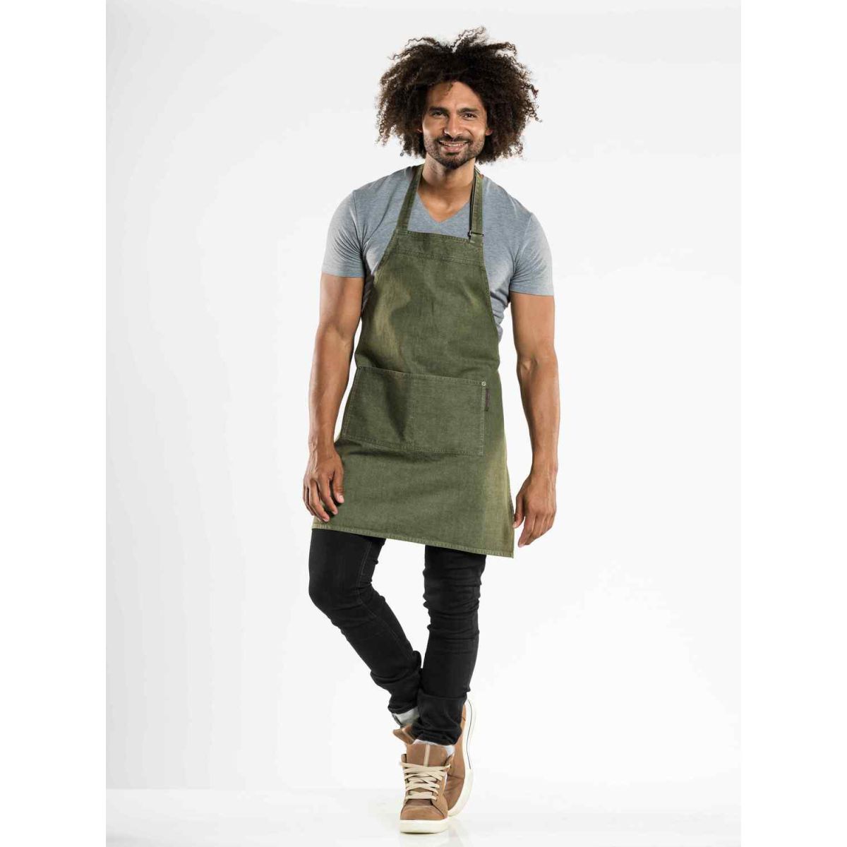 Chaud Devant Latzschürze Base Green Denim W70 – L75 75x70 cm (LxB); grün