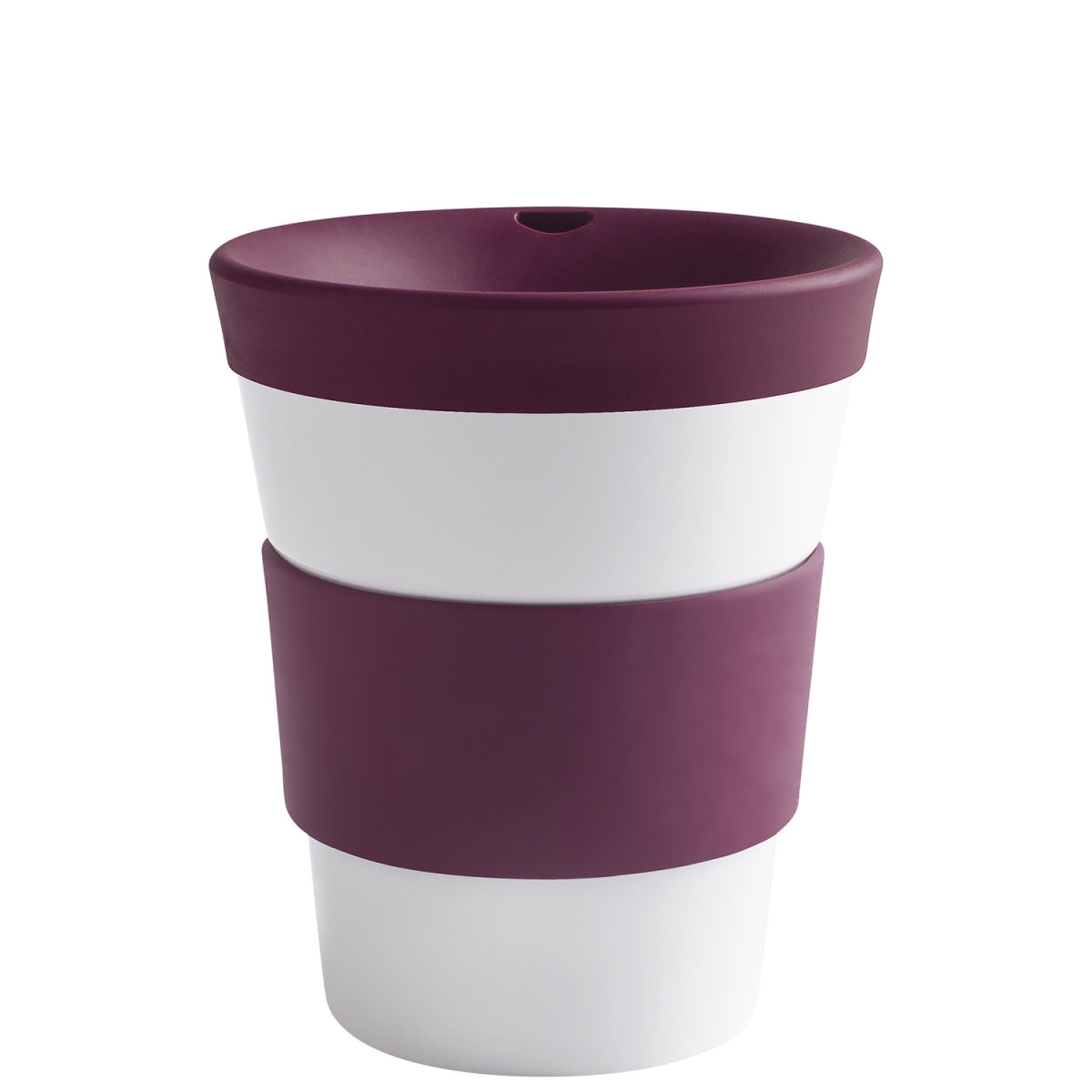 Kahla Becher + Trinkdeckel + Banderole cupit 420 ml, 11.4 cm (H); brombeer; rund