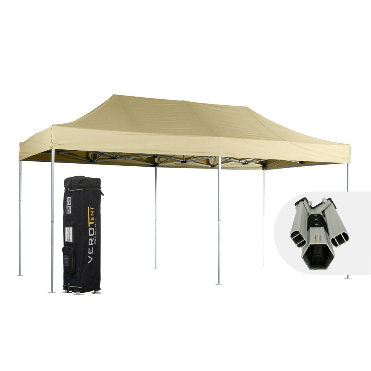 VeroTENT VeroTENT Faltpavillon 3x6m Luxea mit Dach 300x600x330 cm (LxBxH); beige