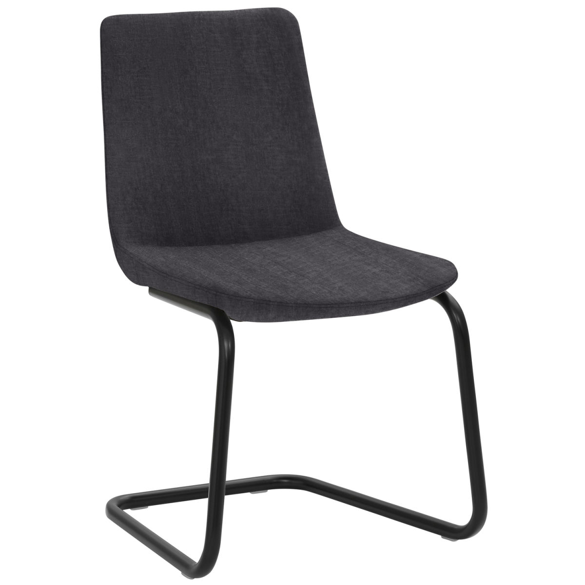 Mayer Sitzmöbel Freischwinger Stuhl Samt Stoff 53x54x87 cm (BxTxH); Sitz anthrazit, Gestell schwarz