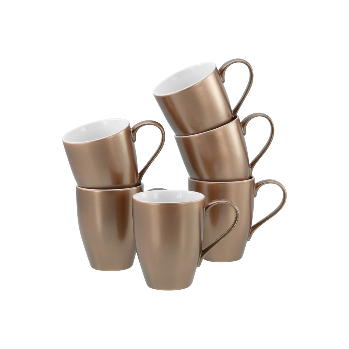CreaTable Golden Days - Kaffeebecher 6-tlg weiß; 6 Stück / Pack