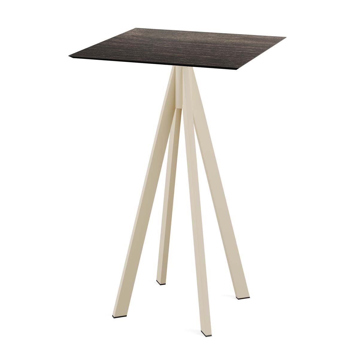 Feros Stehtisch Infinity Sand Gestell + HPL quadratisch 70x70x109.2 cm (LxBxH); dunkelbraun; quadratisch
