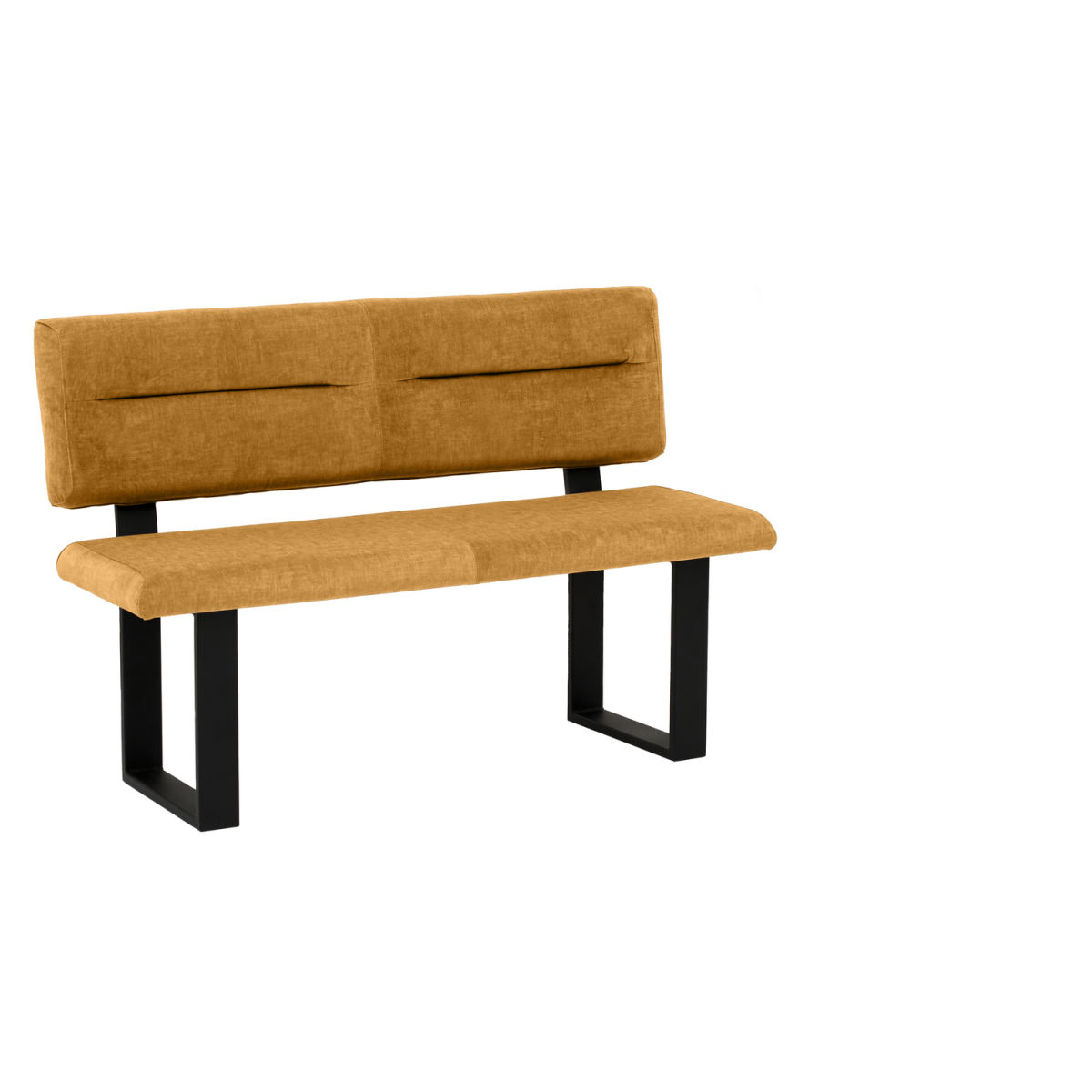 Mayer Sitzmöbel Sitzbank 4133 120x60x91 cm (BxTxH); Sitz senf, Gestell schwarz