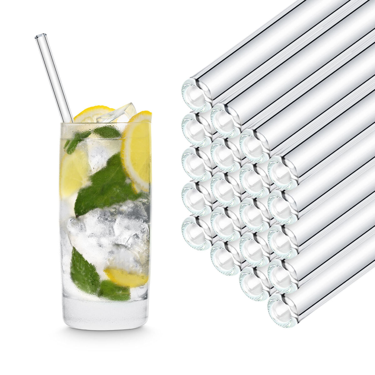 HALM Glastrinkhalme HALM 0.9x20 cm (ØxL); transparent; 50 Stück / Pack