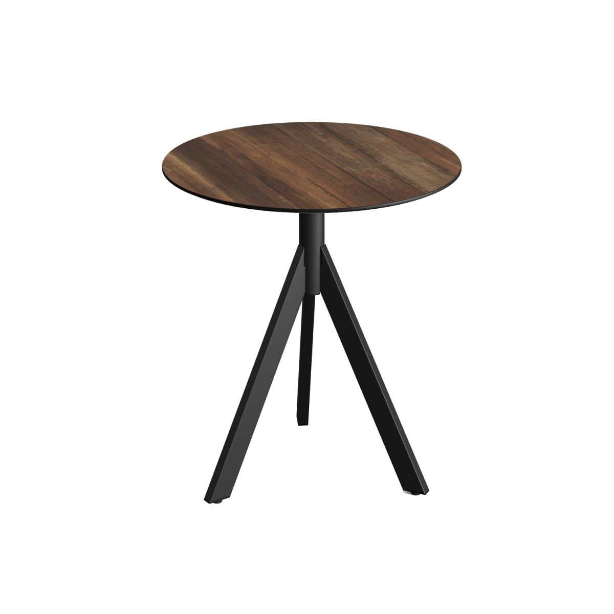 Feros Infinity Tripod Terrassentisch frame + HPL Ø70 cm 74x70 cm (HxØ); schwarz/hellbraun; rund