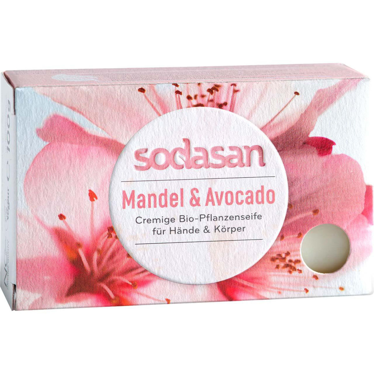 Sodasan Pflanzenölseife 'Cream' Mandel & Avocado, 100 g; weiß
