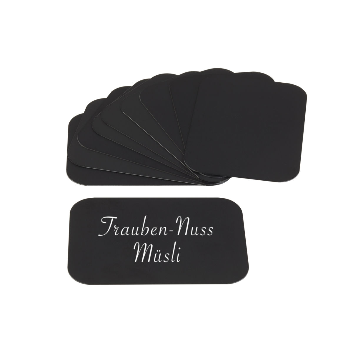 APS Beschriftungskarten, 10er-Set, PVC 7.5x5x0.1 cm (LxBxH); schwarz; 10 Stück / Pack