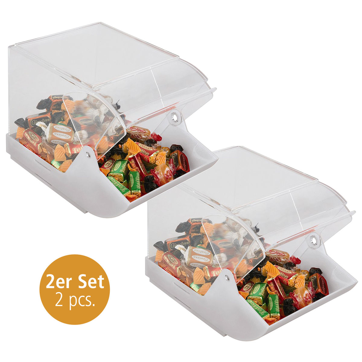 APS Universalbox, mit Öffnungsklappe; 4000 ml, 23x14x15.5 cm (LxBxH); weiß/transparent; 2 Stück / Pack