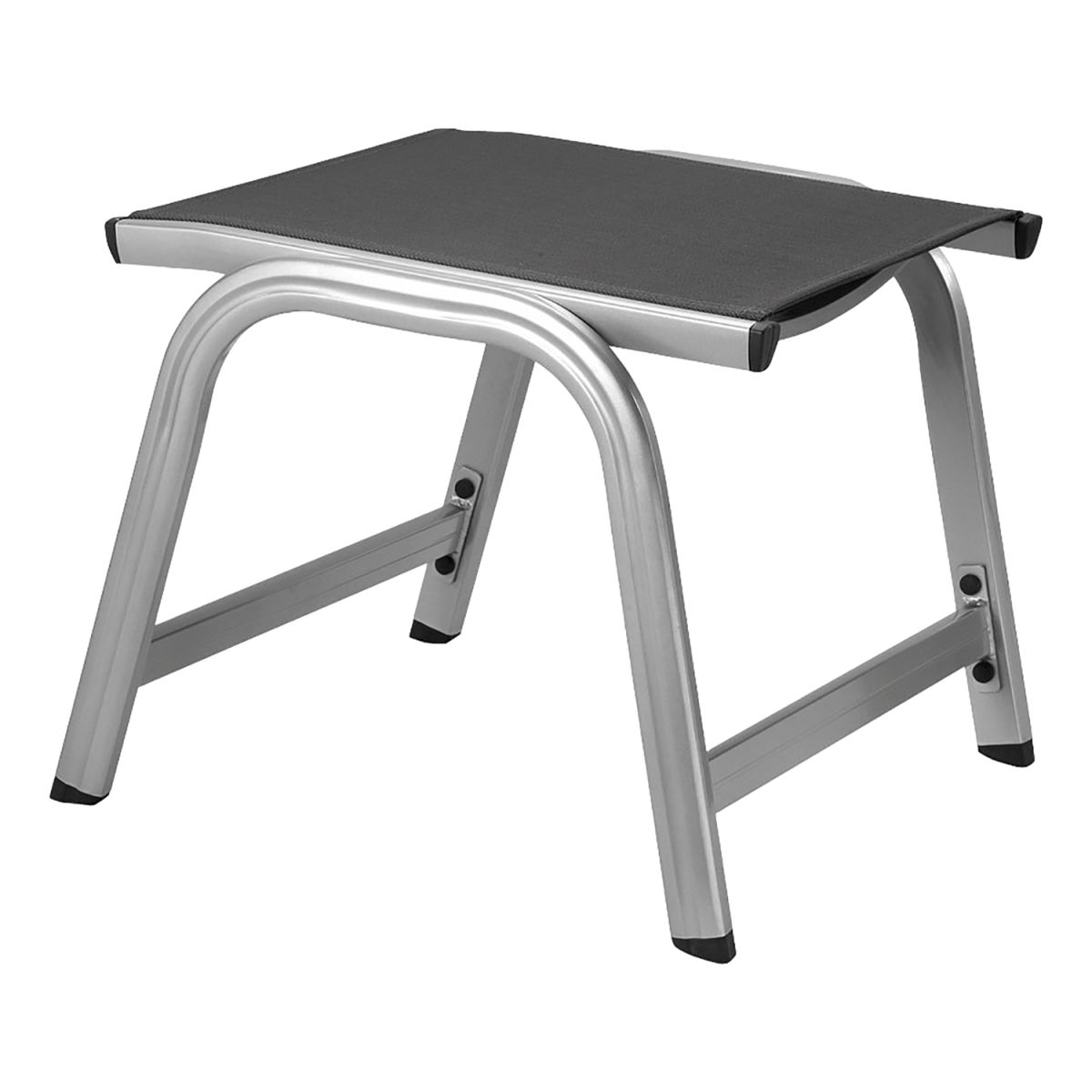 KETTLER Hocker BASIC PLUS; 54x55x55x44 cm (BxTxLxH); Sitz anthrazit, Gestell silber